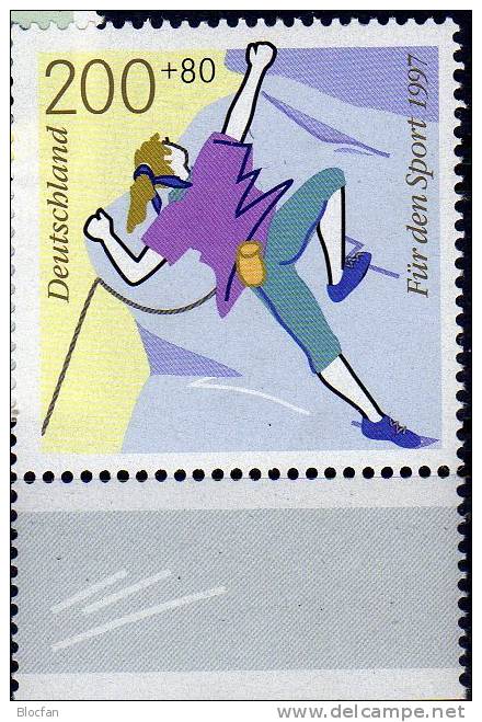 Abart Freeclimbing Großer Daumen BRD 1901 I  ** 25€+Vergleichsstück Sport 1997 Aerobic Streetball Skating Set Of Germany - Variétés Et Curiosités