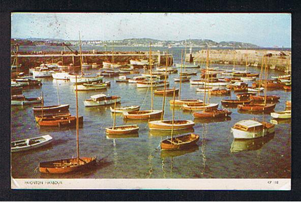 RB 550 - Postcard  Paignton Harbour Devon - "June Fairy Festival" Slogan Postmark - Paignton