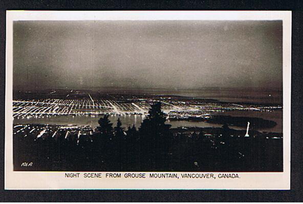 RB 550 - Real Photo Postcard - Night Scene From Grouse Mountain Vancouver Canada - Vancouver