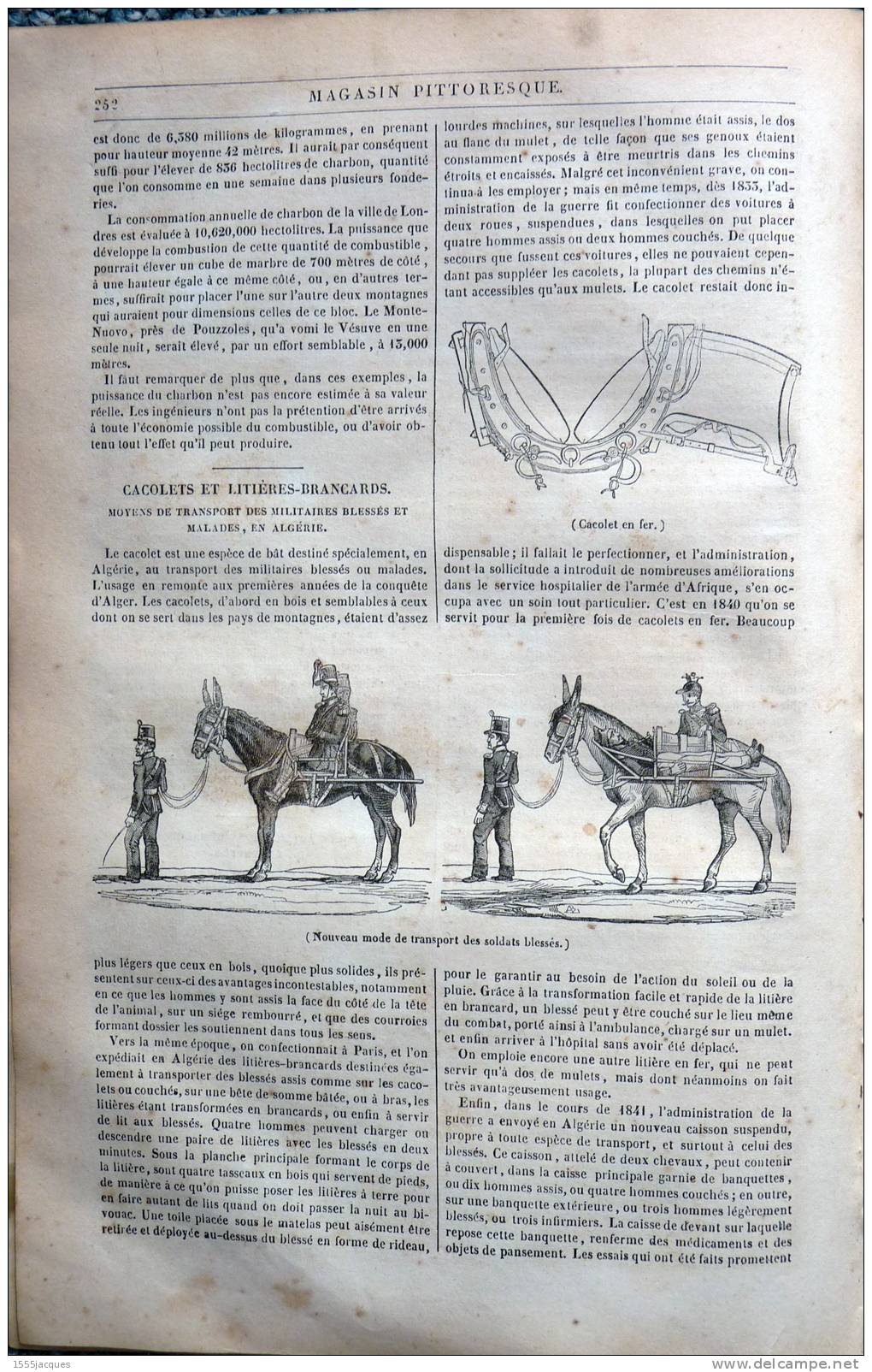 LE MAGASIN PITTORESQUE - JUIL 1842 - N°32 : MOLA CASTELLONE NAPLES - CACOLET LITIÈRE BRANCARD - METEO NUAGES - PLATON - - 1800 - 1849