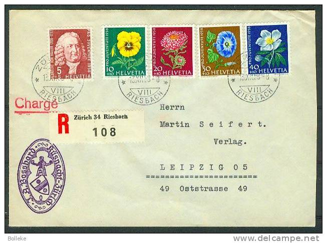 Suisse - Fleurs - Pro Juventute - Lettre Recommandée De 1958  -  Lettre Chargée - Briefe U. Dokumente