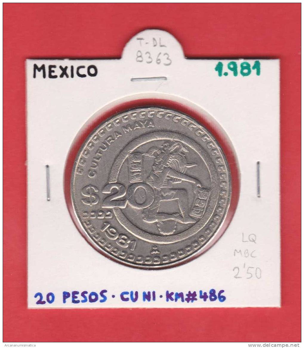 MEXICO   20    PESOS  1.981  CU NI    KM#486   MBC/VF    DL-8363 - México