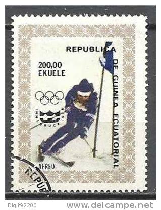 1 W Valeur Oblitérée, Used - GUINEA ECUATORIAL - JO INNSBRUCK 1976 - N° 1280-7 - Winter 1976: Innsbruck