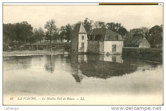 THEMES- Ref  762 -moulin A  Eau - La Fleche -sarthe - Le Moulin De Poil De Rieux   - Carte Bon Etat - Moulins à Eau