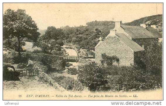 THEMES- Ref  749 -moulin A  Eau -env D Auray -morbihan -vallee Du Tre Auray -vue Prise Du Moulin Du Nestin - Moulins à Eau