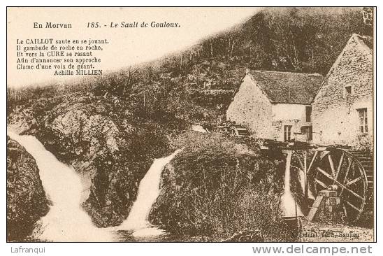 THEMES- Ref  731 - Moulin A  Eau -  En Morvan - Le Sault De Gouloux   - Carte Bon Etat - - Moulins à Eau