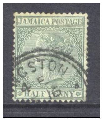 Jamaica SG 16  Used 1885  Yellow-Green 1/2d - Jamaique (1962-...)