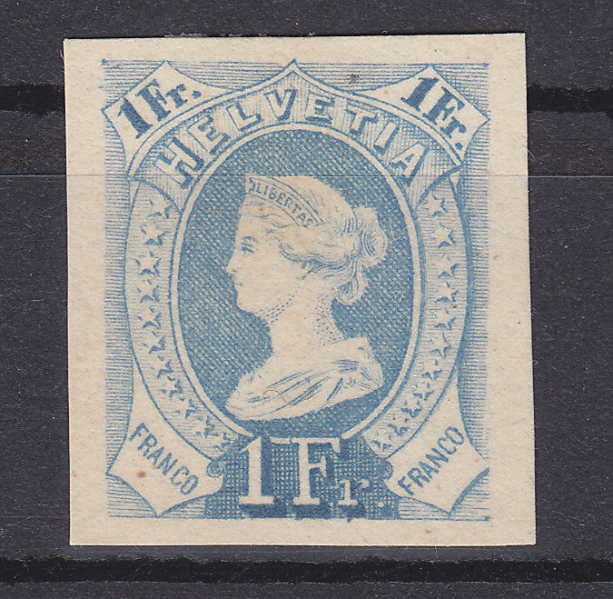 Essay, Epreuve, Helvetiakop In Blauw (*), Michel = ?? Euro (XX13922) - Unused Stamps