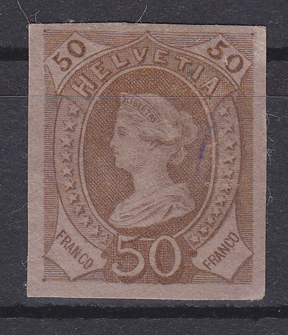 Essay, Epreuve, Helvetiakop In Bruin Op Bruin Papier (*), Michel = ?? Euro (XX13924) - Unused Stamps