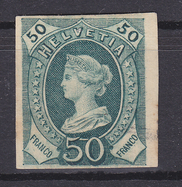 Essay, Epreuve, Helvetiakop In Donkergroen (*), Michel = ?? Euro (XX13926) - Unused Stamps
