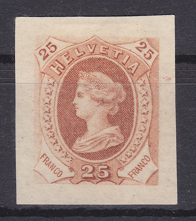 Essay, Epreuve, Helvetiakop In Roodbruin (*), Michel = ?? Euro (XX13938) - Unused Stamps