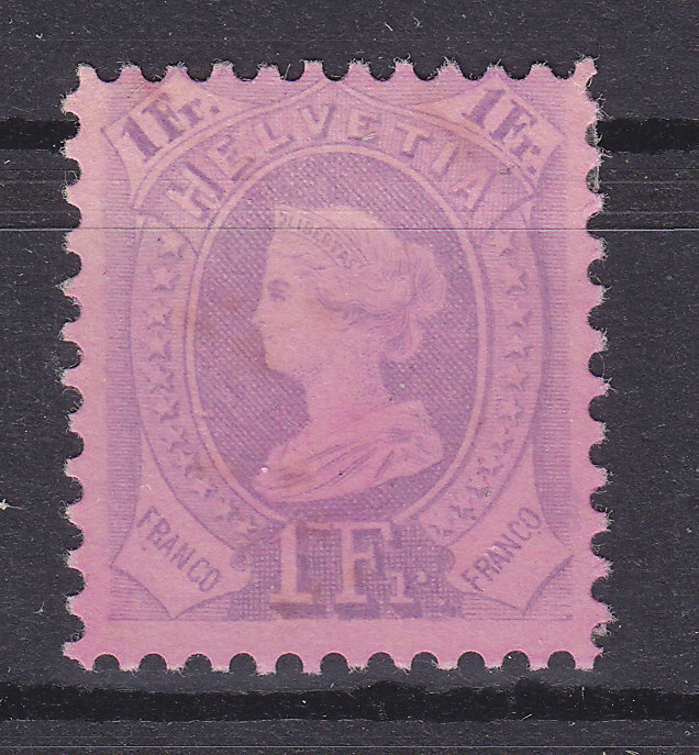 Essay, Epreuve, Helvetiakop In Violet Op Lilapapier (*), Michel = ?? Euro (XX13955) - Unused Stamps