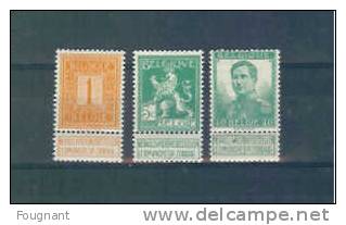 Belgique:N°108-110-114 N.S.C. - 1912 Pellens