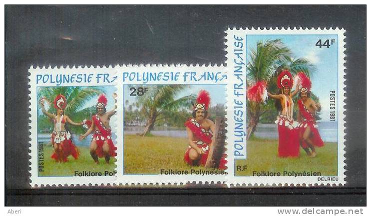 POSTE 165 à 167** - FOLKLORE POLYNESIEN - POLYNESIE - Unused Stamps