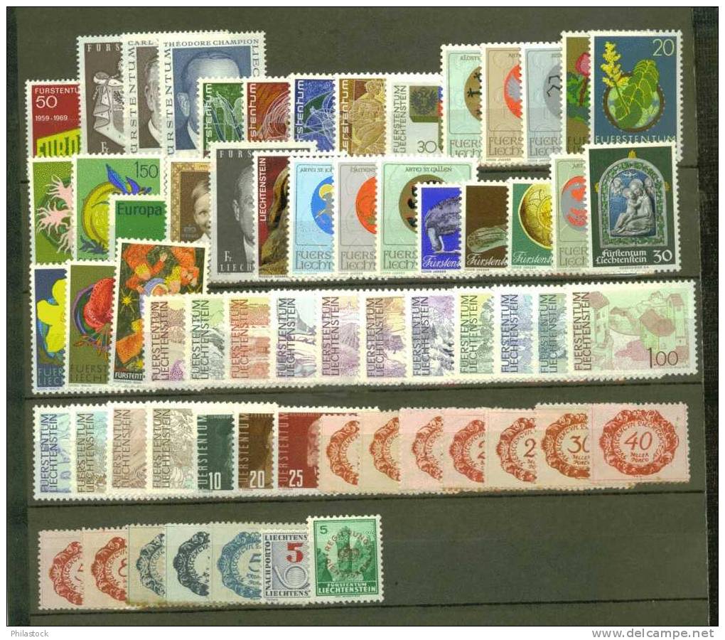 LIECHTENSTEIN Lot Timbres */** La Plupart Séries Complétes - Verzamelingen