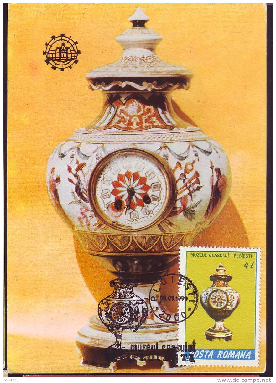 ROMANIA MAXICARD,Carte Maximum With Watches,ANTIQUE,1990. - Clocks