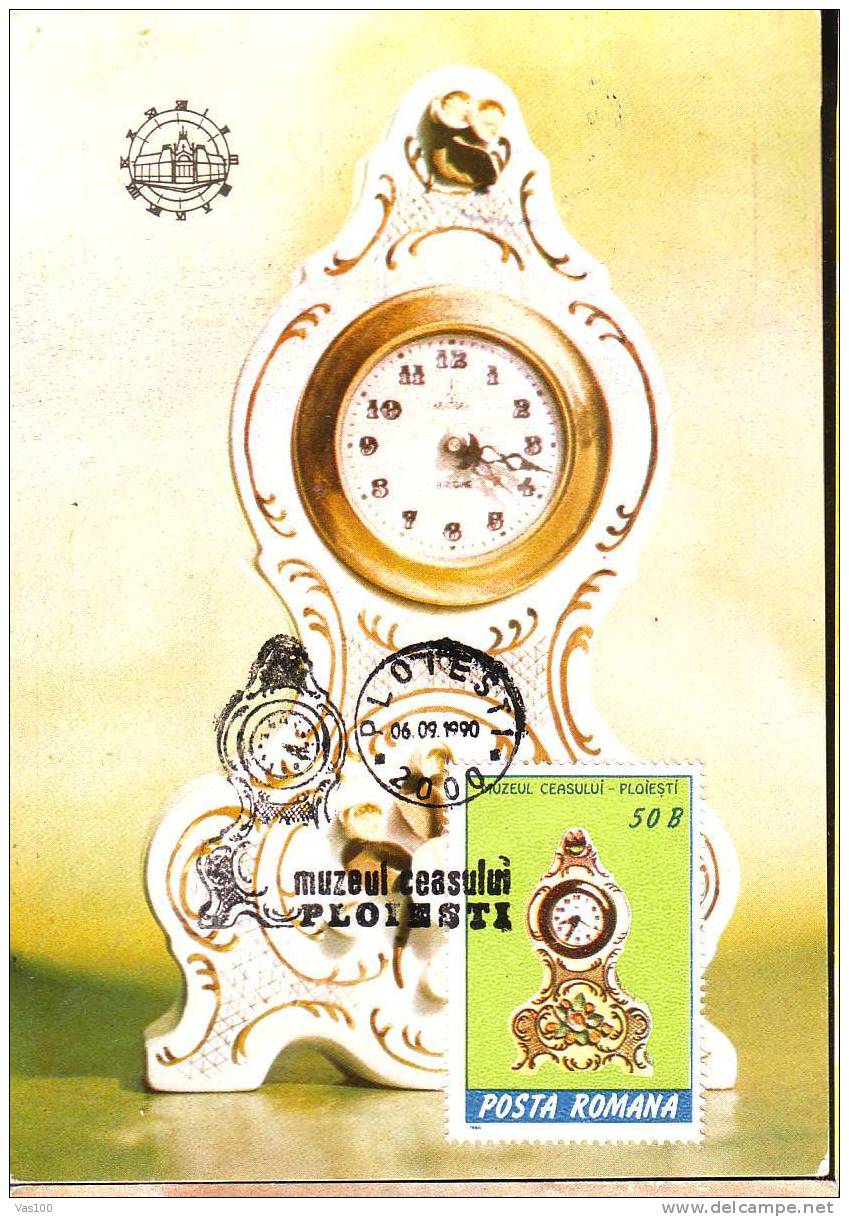 ROMANIA MAXICARD,Carte Maximum With Watches,ANTIQUE,1990. - Relojería