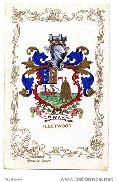 Postcard-Arms Of Fleetwood-Ja-Ja Heraldic Series  -unused (913) - Autres & Non Classés