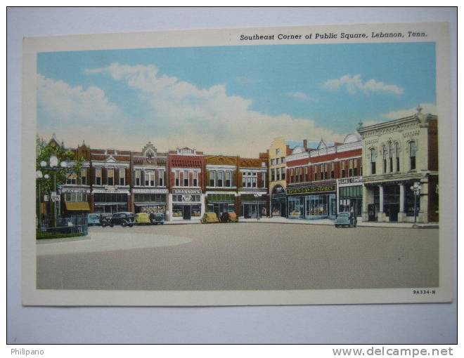 Lebanon Tn  Southeast Cornor Public Square  Vintage Wb - Altri & Non Classificati