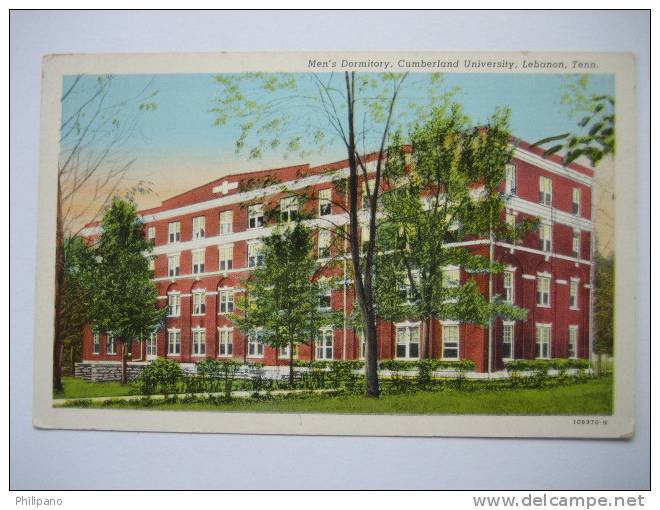 Lebanon Tn   Mens Dormitory Cumberland Univ.  Vintage Wb - Autres & Non Classés