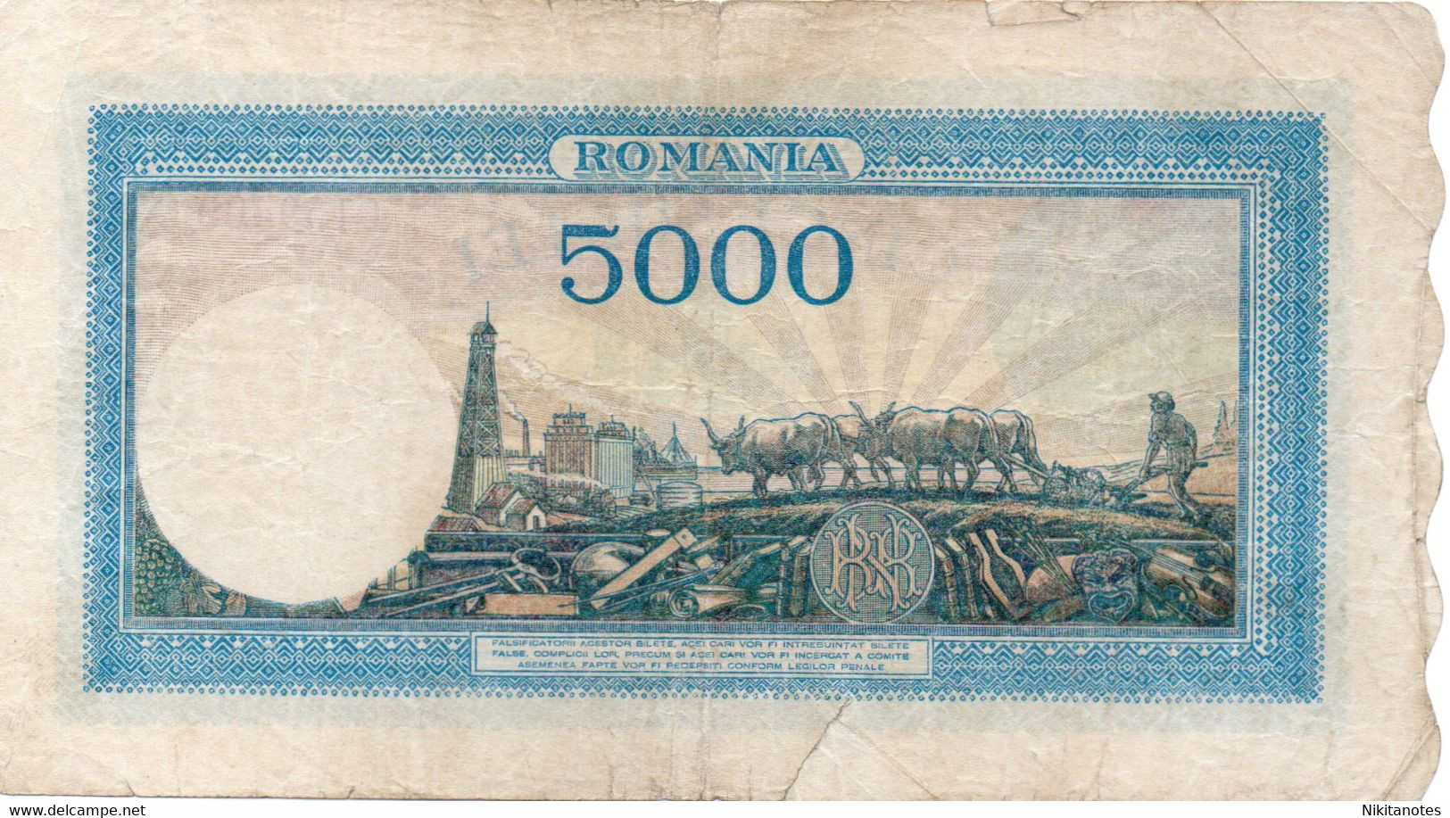 1945 28 SEPT ROMANIA Banconote 5000 Lei Note See Scan - Roemenië