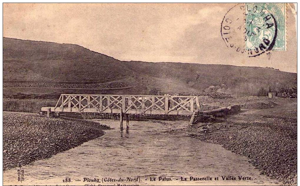 Plouha(Côtes-du-Nord)-Le Palus.-La Passerelle Et Vallée Verte.(accroc  Bas Gauche) - Plouha