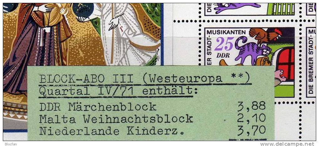 Block Abo DDR 1717/2 Kleinbogen, Cyprus Block 7, Niederlande Block 8 ** 23€ - Sammlungen (im Alben)