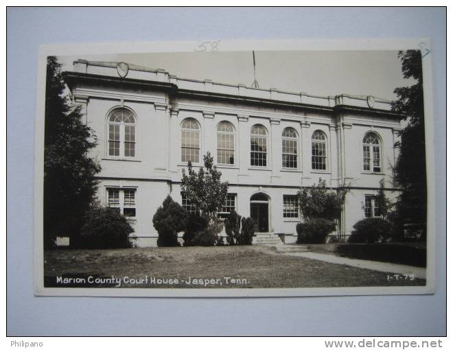 Real Photo   By  Cline  Jasper Tn   Marion County Court House    --ekc Box - Andere & Zonder Classificatie