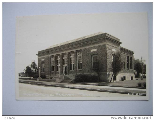 Real Photo  No Maker --- Pulaski Tn  --- Post Office    1950 Cancel - Otros & Sin Clasificación