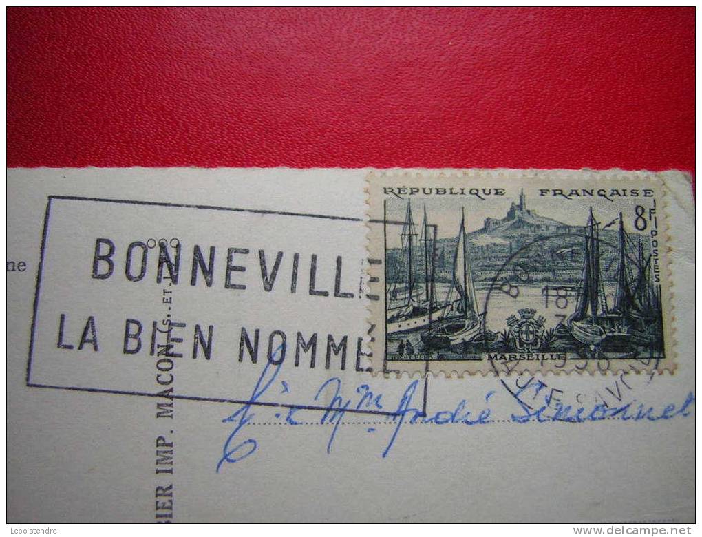 CPSM -74 HAUTE SAVOIE-BONNEVILLE -VUE PANORAMIQUE AERIENNE- 3 PHOTOS DE LA CARTE - Bonneville