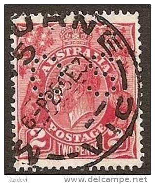 AUSTRALIA - 1930 2d King George V, Perfed OS, Wmk 203 (small Mult), Perf 13½ X 12½. SG O104. Used - Used Stamps