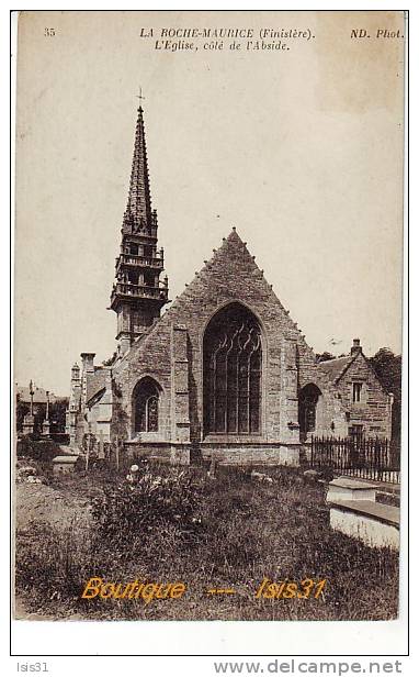 Dép 29 - RF21113 - La Roche Maurice - L´église, Côté De L´abside - état - La Roche-Maurice