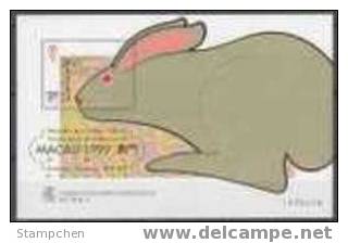 1999 Macau/Macao Stamp S/s - Year Of The Rabbit (A) Chinese New Year Zodiac Hare - Konijnen