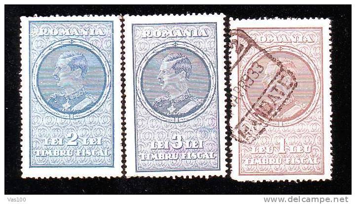 Romania  OLD  Fiscaux Revenue 3 Stamp,1;2;3 LEI  . - Fiscale Zegels