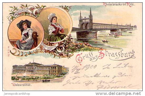 GRUSS AUS STRASSBURG 1900 - Ex Strassburg Nach Basses Pyrenees FRANCE - Good -  Deutschland - Elsass