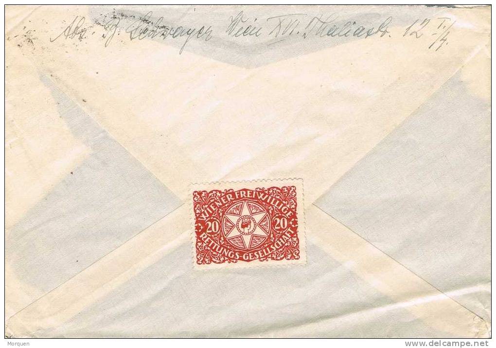 Carta WIEN 1934 (Austria). Cinderella. Label - Briefe U. Dokumente