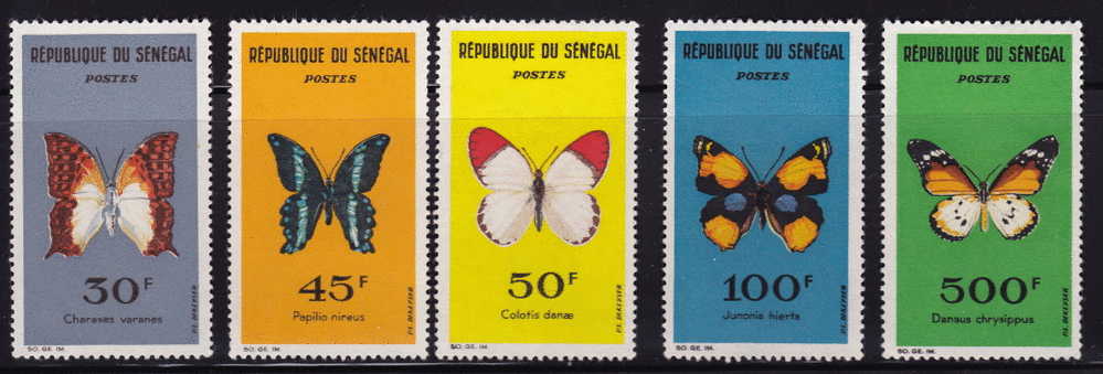 1963  Butterflies  Sc 221-3, 225-6  MH - Senegal (1960-...)