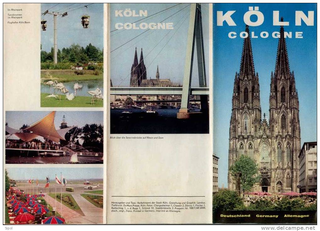 Köln / Cologne -   Dépliant Touristique Couleur  De 6 Feuillets Et Plan De La Ville - Année 1968?? - Europa