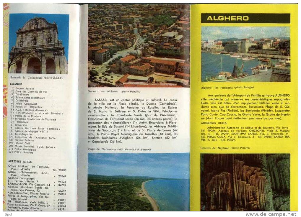 Allons En Sardaigne -Dépliant Touristique En Couleur , De 8 Pages  En Français Avec Cartes Et Plans De Villes - Europa