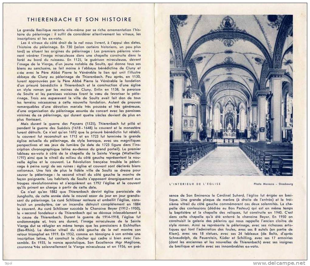 Thierenbach Grand Pélérinage Marial - Dépliant De 4 Feuillets Avec Carte Des Environs  Et Histoire Du Site - Europe
