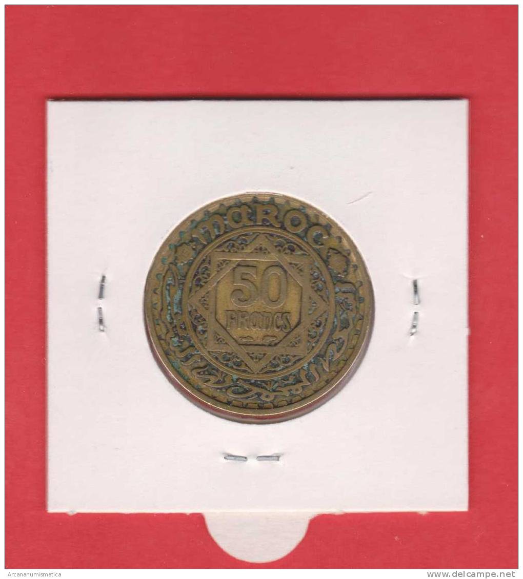 MARRUECOS   50  FRANCOS   AH  1371    Aluminio Bronce  Y#51   MBC/VF   DL-8493 - Maroc