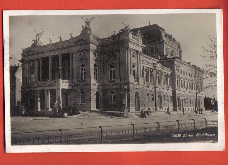 M249 Zürich Stadttheater,Théâtre De La Ville,ANIME,Belebt. Cachet 1925.Wehrli 22038 - Zürich