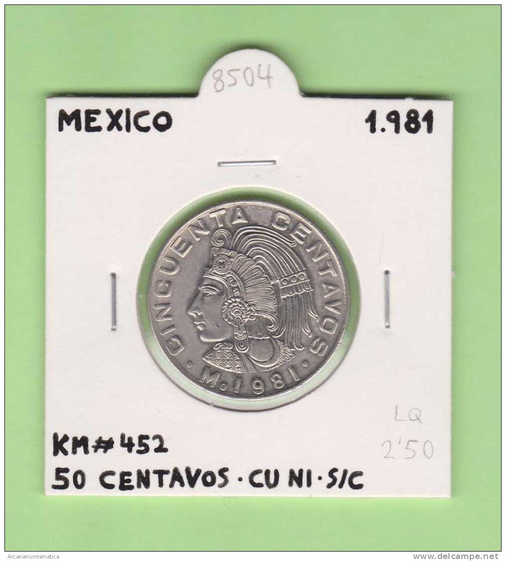 MEXICO  50  CENTAVOS   1.981  KM#452  CU NI   SC/UNC      DL-8504 - Mexique