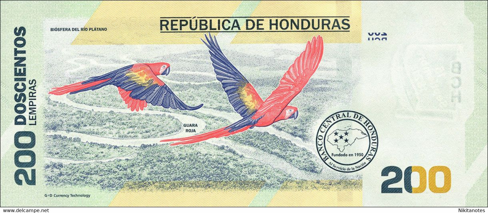 Honduras Pk105 200 Lempiras 2019 - 2021 - Honduras