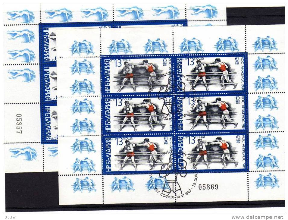 Olympiade Los Angeles 1984 Bulgarien 3183/6 4x Kleinbogen O 100€ Sommer-Sport Judo Box Olympics Blocs Sheets Bf BULGARIA - Oblitérés