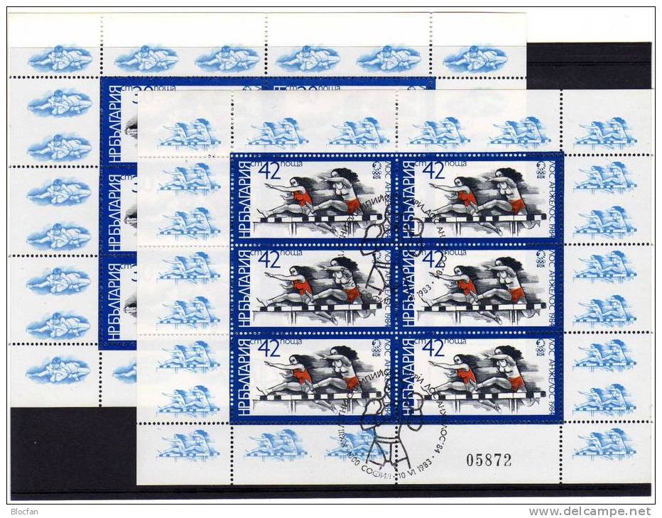 Olympiade Los Angeles 1984 Bulgarien 3183/6 4x Kleinbogen O 100€ Sommer-Sport Judo Box Olympics Blocs Sheets Bf BULGARIA - Used Stamps