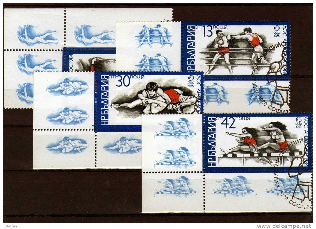 Olympiade Los Angeles 1984 Bulgarien 3183/6 4x Kleinbogen O 100€ Sommer-Sport Judo Box Olympics Blocs Sheets Bf BULGARIA - Used Stamps
