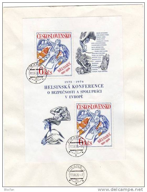 KSZE Schlußakte Helsinki 1976 CSSR 2335,2ZD,Block 33+FDC O 20€ Europa CEPT Friedenstaube Bloque Bloc Ms Se-tenant Bf CSR - Used Stamps