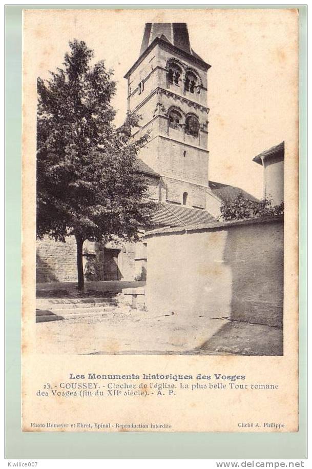 Coussey  Les  Vosges     Clocher De L Eglise  , Monuments Historiques    Des Vosges - Coussey