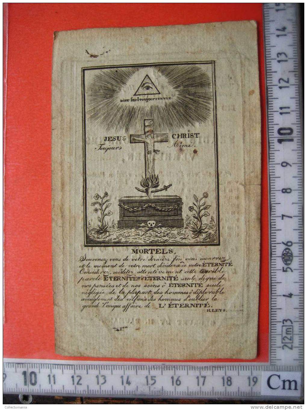 Heyndonck Geen Postkaart WEL Doodsprentje +1824 Ferdinandus Joannes Verheyden 1e Pastoor Korbeek-Dyle - Baumans Leys - Bertem